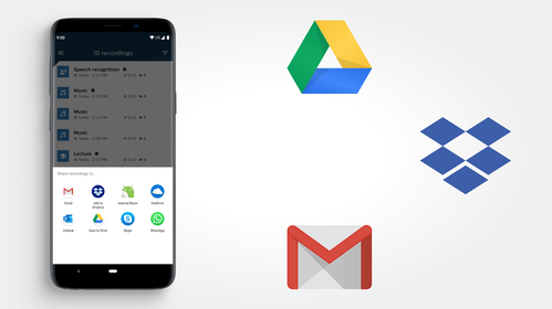 Smartphone app for easy sharing of recordings