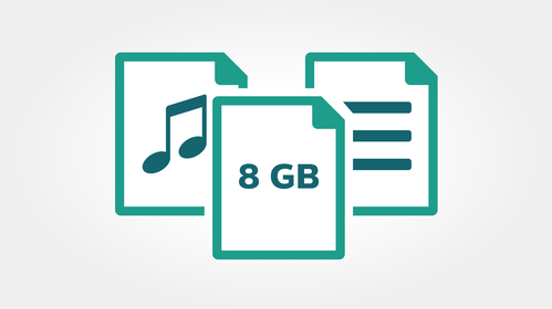 8 GB internal memory for up to 88 days of recording