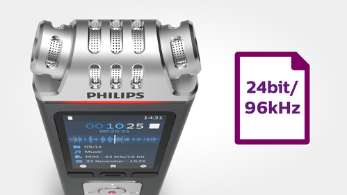 Calidad de grabación de 24 bits/96 kHz para capturar hasta el último detalle