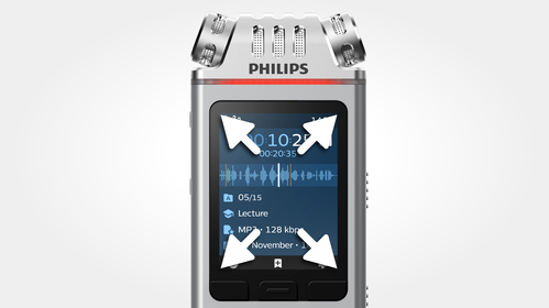 Large color display for clear recording status information